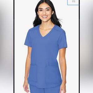 Med Couture Ceil Blue Insight 3 Pocket Scrub Top XS